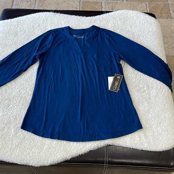 Diane Gilman DG2 Long SLV Pocket Tee 645-044 - Picture 3 of 11